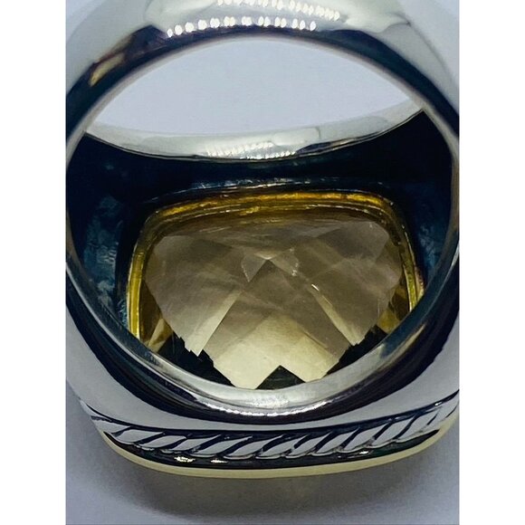 David Yurman Albion Citrine 18K Silver Diamond Ring - Picture 12 of 16